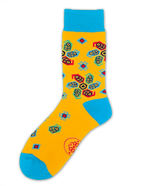 Buta – Chaussettes en coton de créateur inspirées du motif cachemire. Une flamme intérieure qui ne s'éteint jamais.