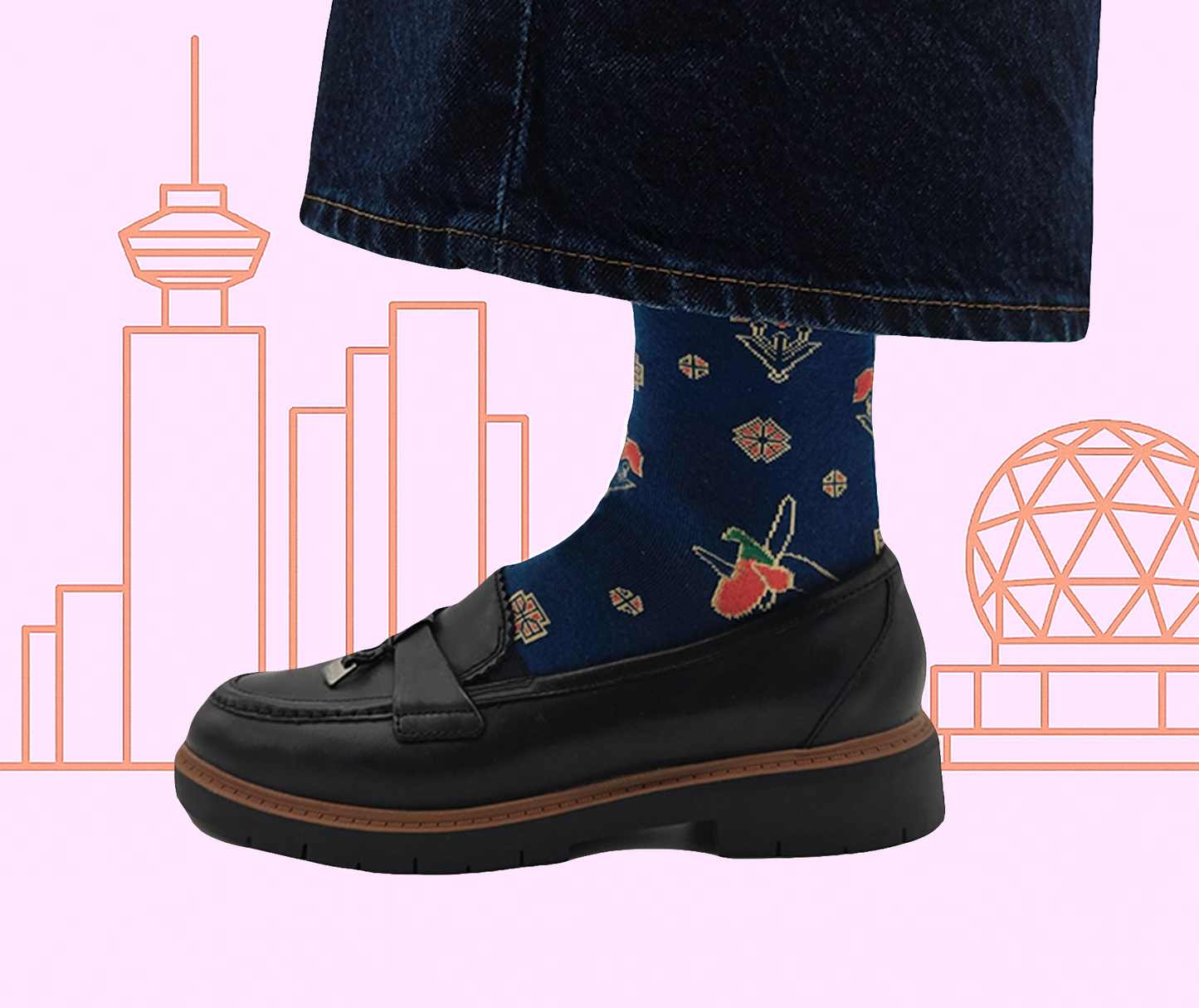 Karabakh Navy – Designer Cotton Socks Inspired by the Khari Bulbul Flower. A Testament to Love and Transformation. - JorabChic Socks and Accessories