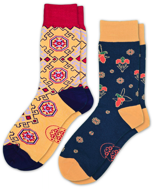 Khazar Bundle - Designer Cotton Socks. Refined elegance with a touch of contrast. - JorabChic Socks and Accessories