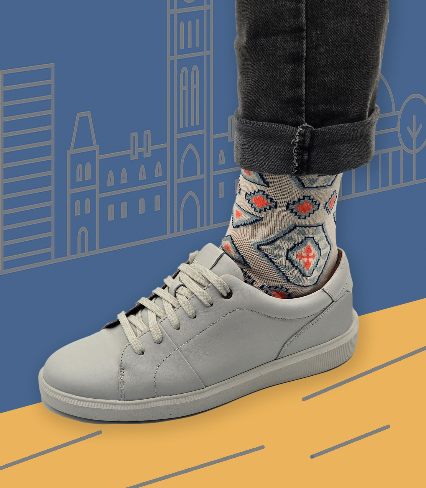 Pakhlava – Designer Cotton Socks Inspired by Kilim Flower. Layers of Heritage, Woven with Peace and Empathy.