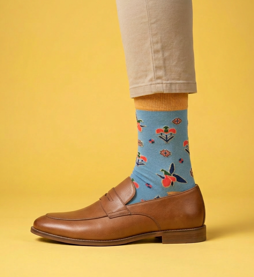 2-Pack Designer Cotton Socks Bundle - Buta & karabakh