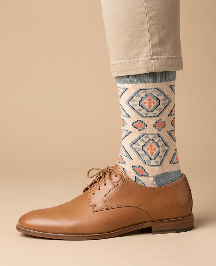 Pakhlava – Chaussettes en coton de créateur inspirées des fleurs du kilim. Un héritage riche, tissé avec paix et empathie.