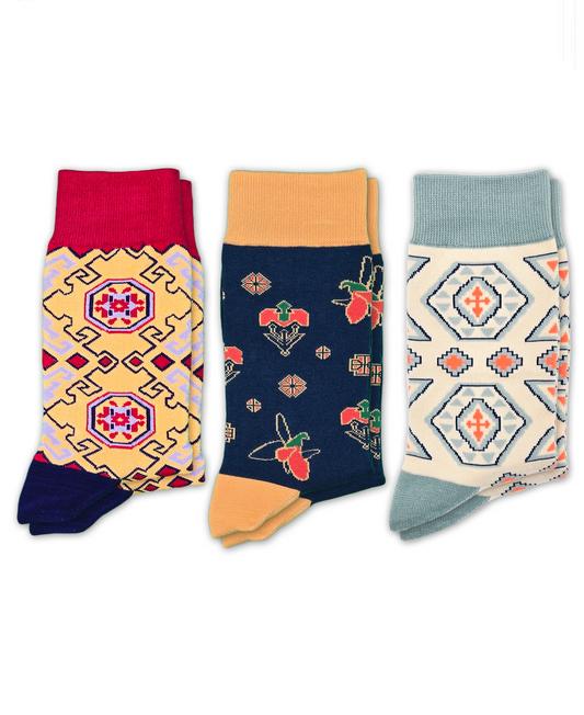 3-Pack Ahsham Bundle – Designer Cotton Statement Socks