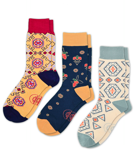 3-Pack Ahsham Bundle – Designer Cotton Statement Socks