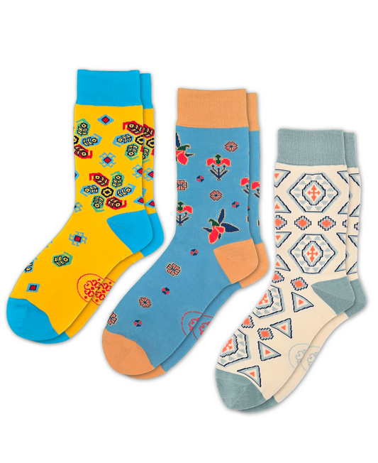 3-Pack Bahar Bundle – Designer Cotton Statement Socks