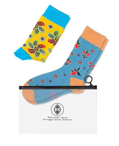 2-Pack Designer Cotton Socks Bundle - Buta & Karabakh