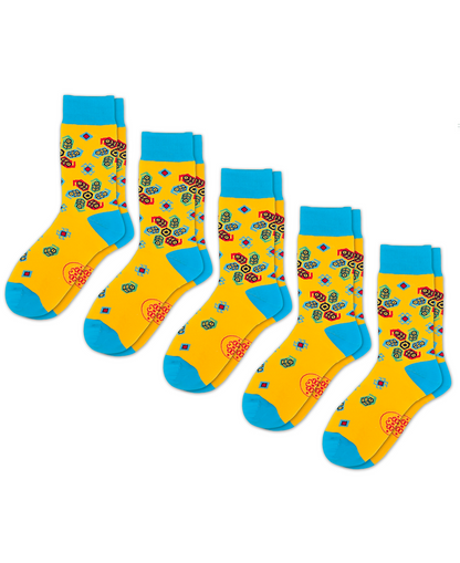 Buta - 5-Pack Groomsmen Designer Cotton Sock Set
