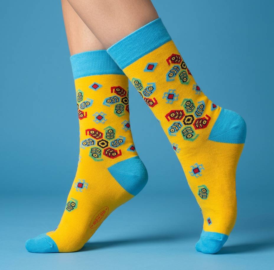 2-Pack Designer Cotton Socks Bundle - Buta & Karabakh
