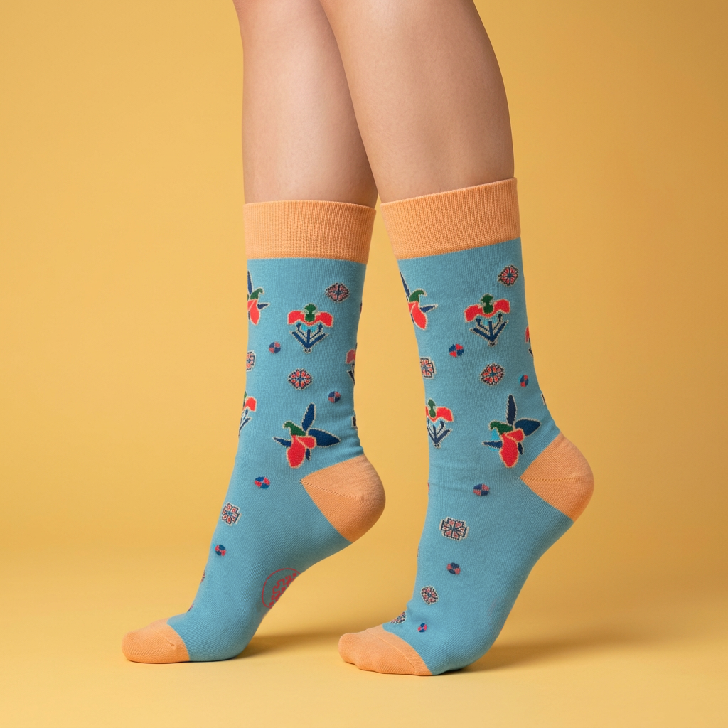 2-Pack Designer Cotton Socks Bundle - Buta & Karabakh