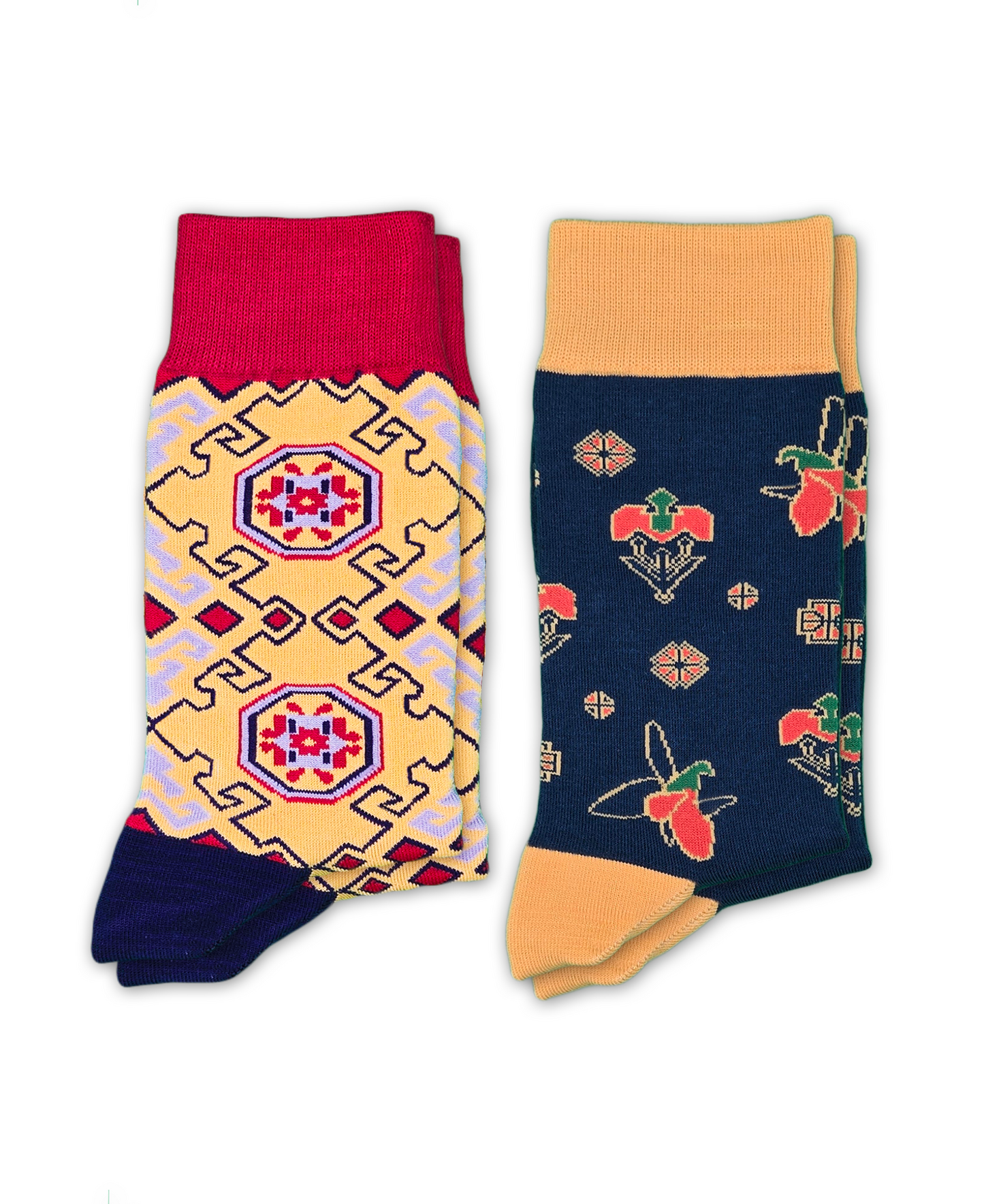 Khazar Bundle - Designer Cotton Socks. Refined elegance with a touch of contrast. - JorabChic Socks and Accessories
