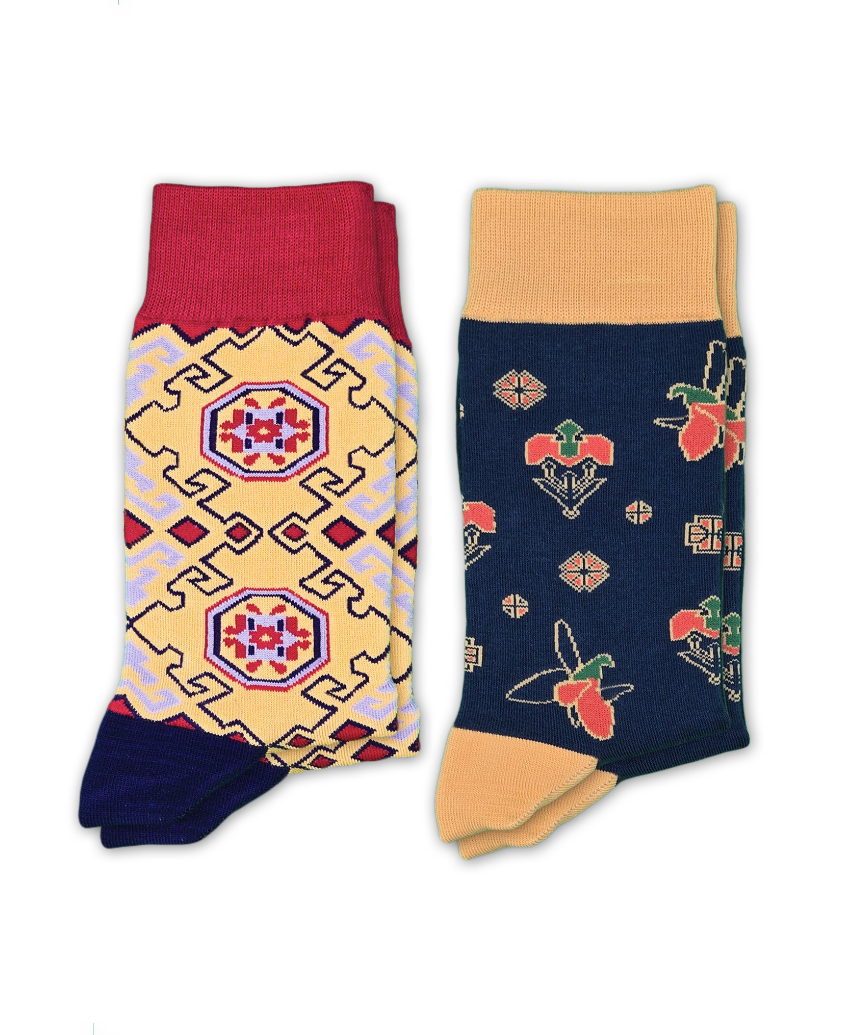 Khazar Bundle - Designer Cotton Socks. Refined elegance with a touch of contrast. - JorabChic Socks and Accessories