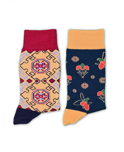 Khazar Bundle - Designer Cotton Socks. Refined elegance with a touch of contrast.