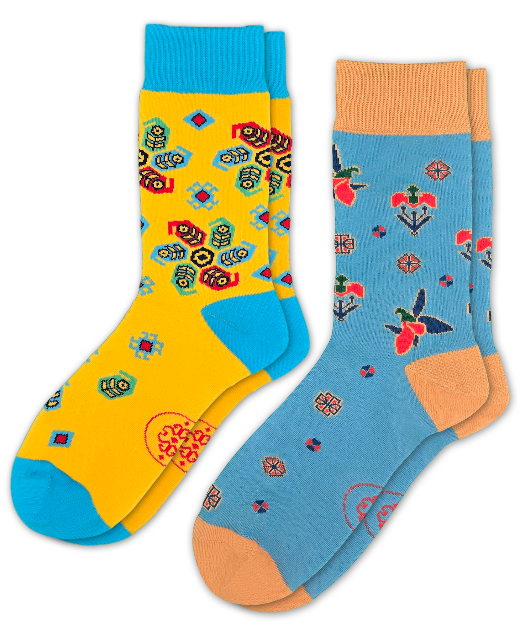 Gift Box Mirvari Bundle - Designer Cotton Socks. A bold statement with colours, craft, and character. - JorabChic Socks and Accessories