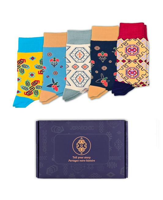 2-Pack Mix and Match Gift Box - Designer Cotton Statement Socks