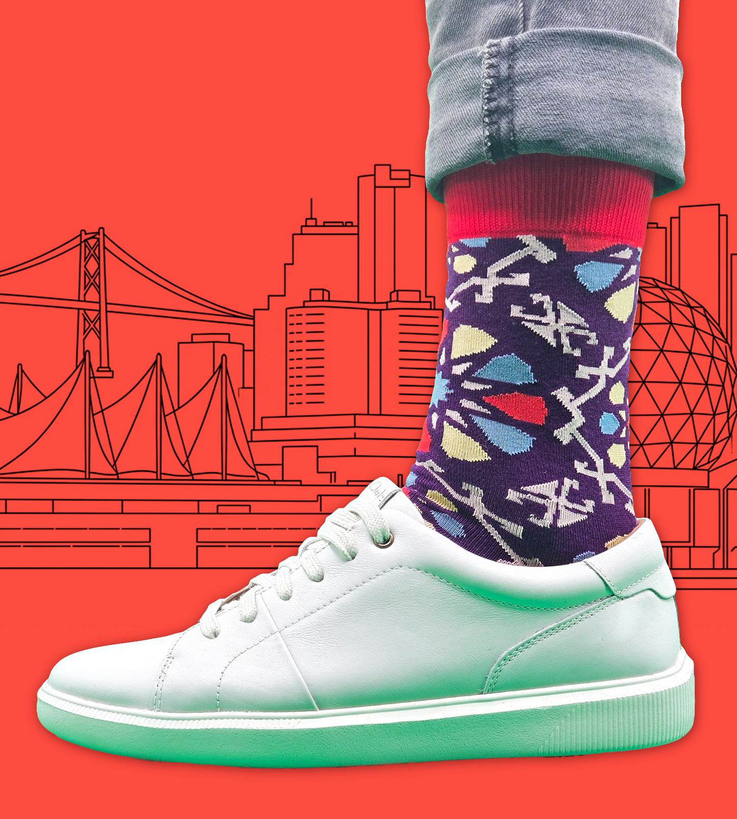 Shebeke Purple – Designer Cotton Socks Inspired by Vibrant Glass Artistry