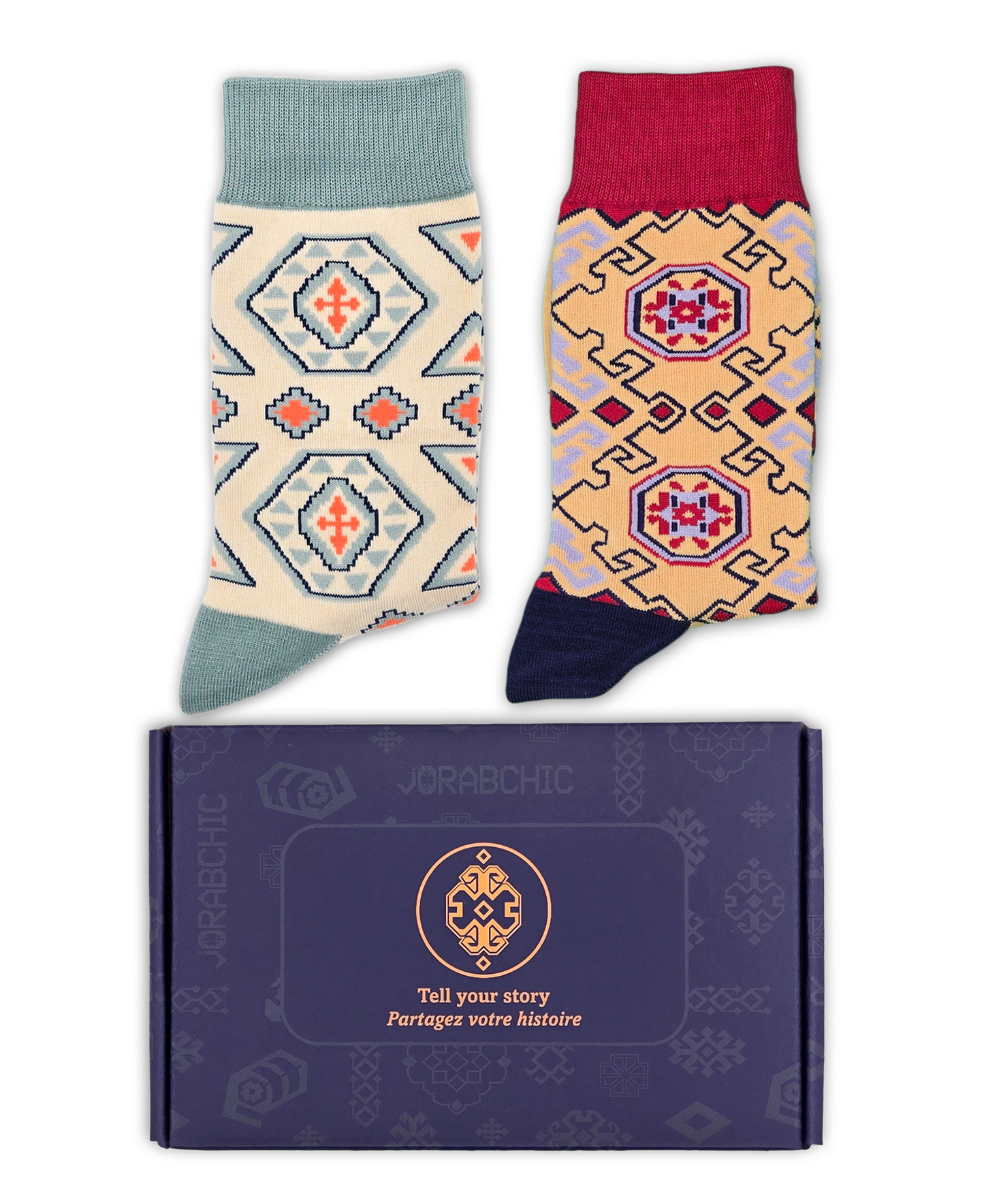 Gift Box Sadaqat Bundle - Designer Cotton Socks. A harmony of tradition and style.