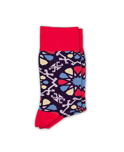 Shebeke Purple – Designer Cotton Socks Inspired by Vibrant Glass Artistry