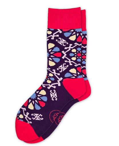 Shebeke Purple – Designer Cotton Socks Inspired by Vibrant Glass Artistry