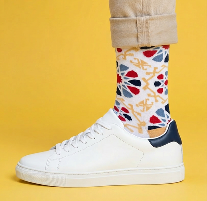 Shebeke White - 5-Pack Groomsmen Designer Cotton Sock Set