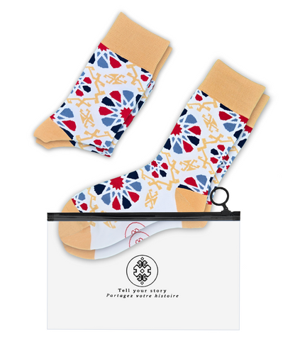 Shebeke White - 5-Pack Groomsmen Designer Cotton Sock Set