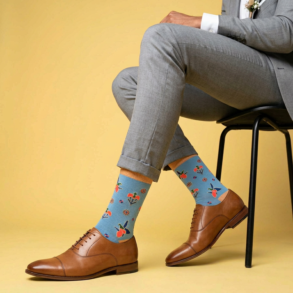 2-Pack Designer Cotton Socks Bundle - Buta & Karabakh