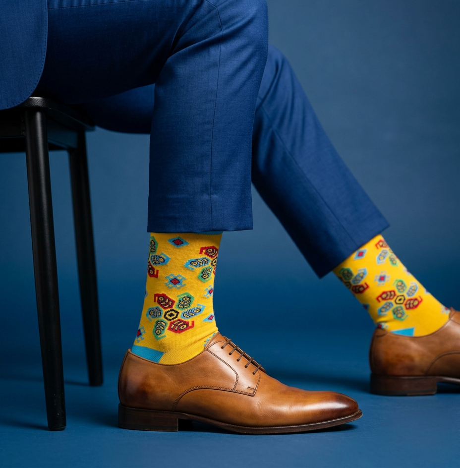 2-Pack Designer Cotton Socks Bundle - Buta & Karabakh